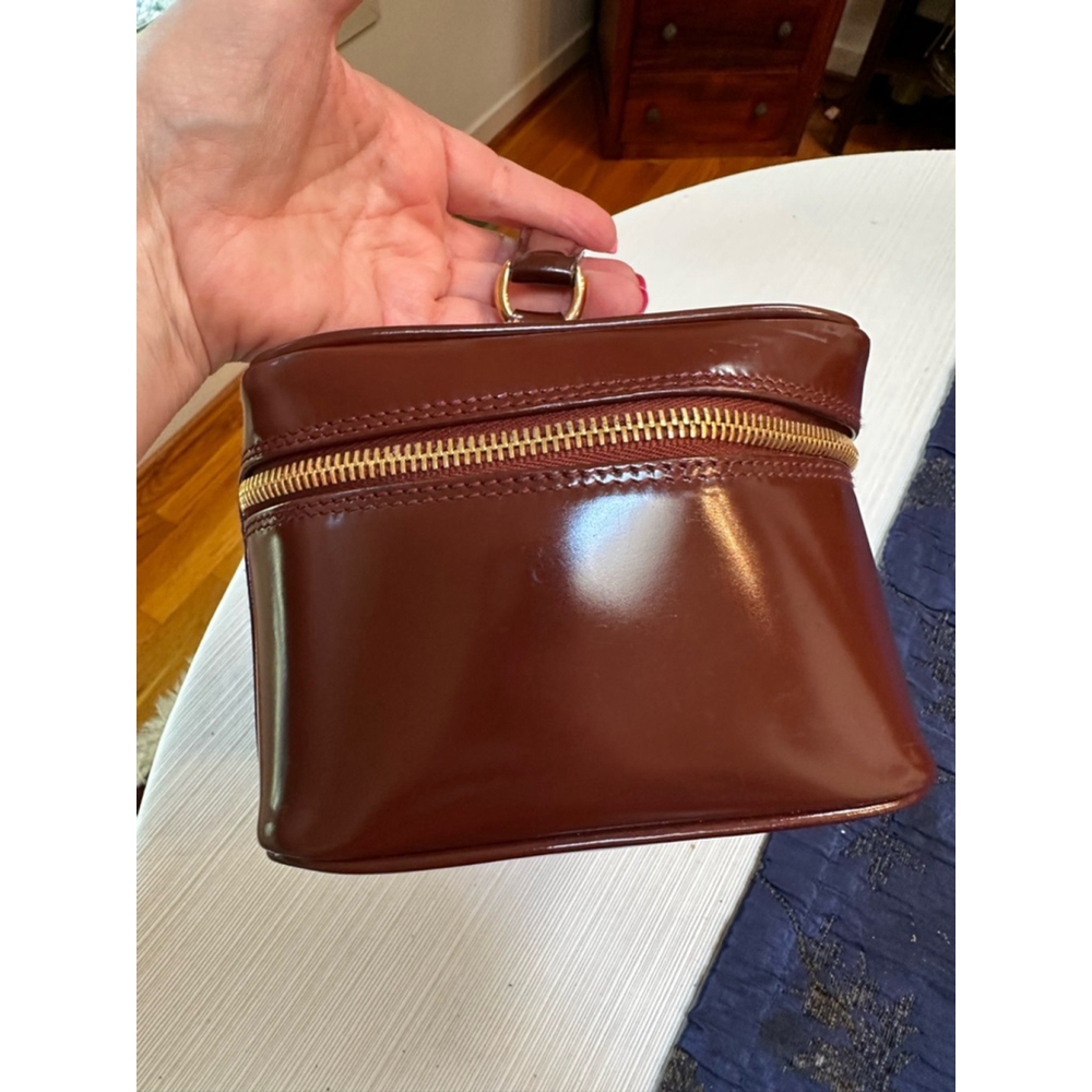 Gucci Brown Patent Leather Vanity Case w/Bamboo Accents - Picture 4 of 13